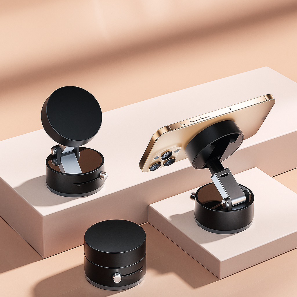 Foldable Magnetic Vacuum Car Phone Holder