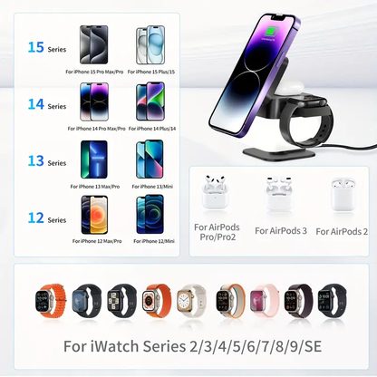 4-in-1 Rotatable Magnetic Wireless Charger