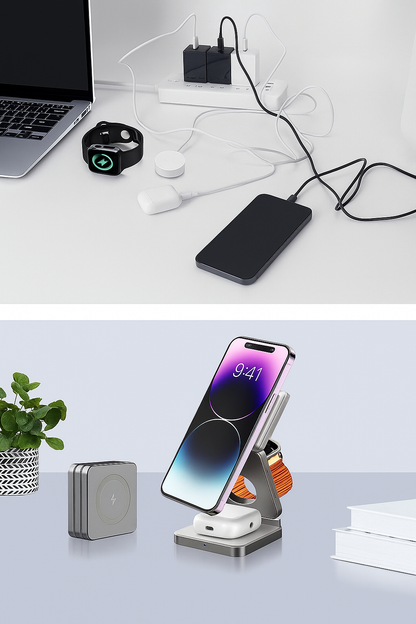3-in-1 Magnetic Folding Wireless Charger