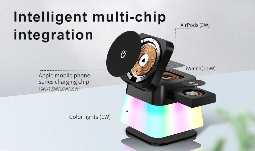 4-in-1 Rotatable Magnetic Wireless Charger